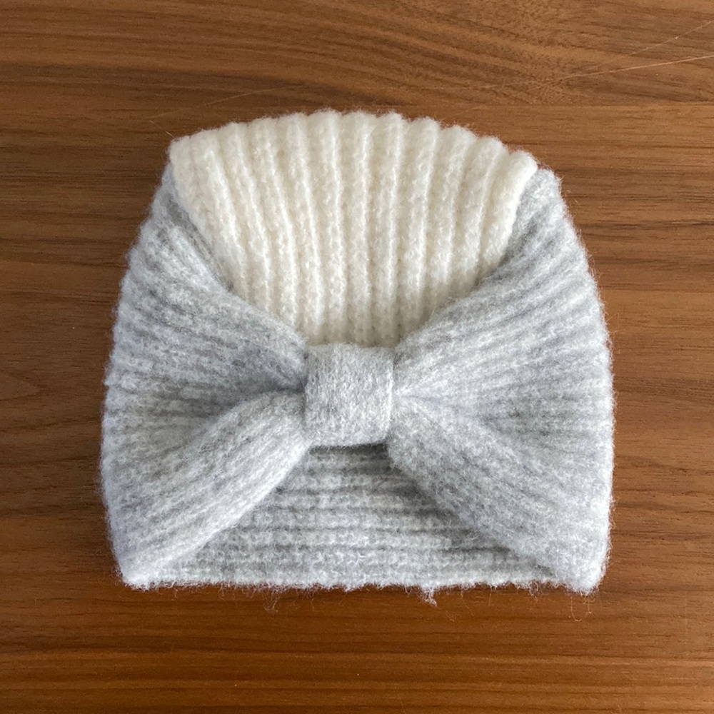 Cat & Jack gray and white winter turban size 0-6 months